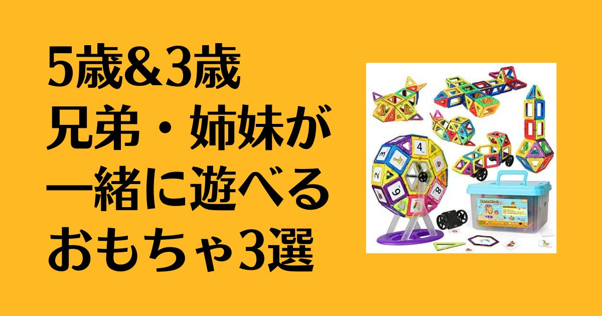 5歳&3歳兄弟・姉妹が一緒に遊べるおすすめおもちゃ3選